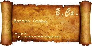 Bartho Csaba névjegykártya